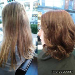 Hair salon Momento Galway before/after